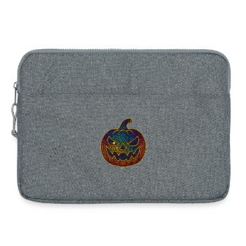 Glitzernder Regenbogen Kürbis zu Halloween - Laptoptasche 15" - Grau meliert - Vorne
