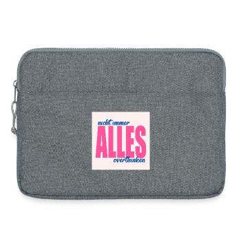 Nachdenklich Sprüche Gedanken - Laptoptasche 15" - Grau meliert - Vorne