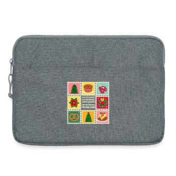 Motifs de Noël sans gluten - Sacoche pour ordinateur portable 15 pouces - gris chiné - Devant
