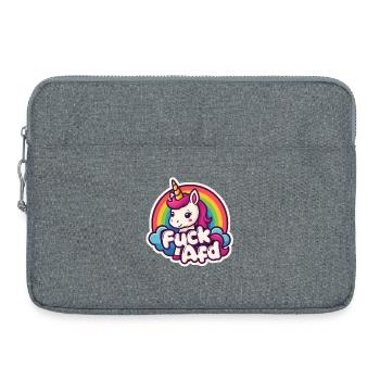 Unicorn FUCK AFD Unicorn Rainbow Sticker - Laptop bag 15" - heather grey - Front