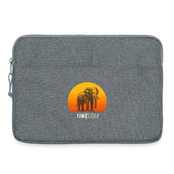 Timeless Elephant – Kraft und Ruhe im Sonnenunterg - Laptoptasche 15" - Grau meliert - Vorne