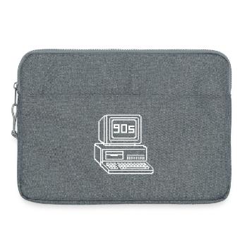 Retro 90er Jahre Konsole Pixel Art - Laptoptasche 15" - Grau meliert - Vorne