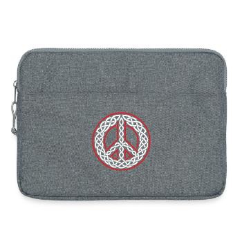 Liebe und Frieden Keltisches Triskel in weißen Knoten - Laptoptasche 15" - Grau meliert - Vorne