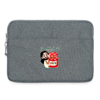 Jésus est ma confiture Humour chrétien - Sacoche pour ordinateur portable 15 pouces - gris chiné - Devant