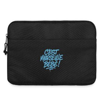 C’est Marseille Bébé – Tag bleu graffiti - Sacoche pour ordinateur portable 15 pouces - noir - Devant