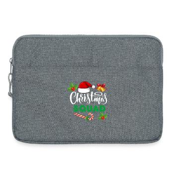 christmas squad, marry christmas - Laptop bag 15" - heather grey - Front