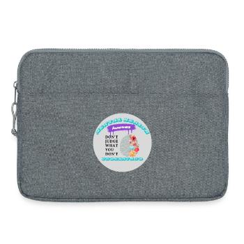 Sensibilisation à la santé mentale : comprendre au lieu de juger - Sacoche pour ordinateur portable 15 pouces - gris chiné - Devant
