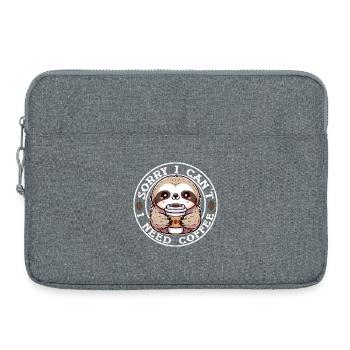 Sloth Cute Round Coffee - Laptop bag 15" - heather grey - Front