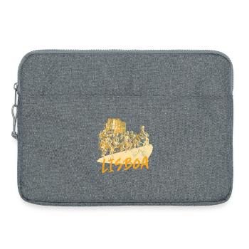 Monument Discoveries Lisbon ochre illustration - Laptop bag 15" - heather grey - Front