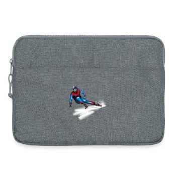 Skieur coloré en action - Sacoche pour ordinateur portable 15 pouces - gris chiné - Devant