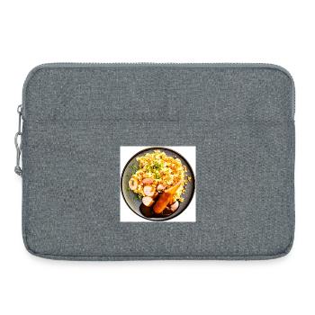 Dish with sausage and mashed potatoes - Laptop bag 15" - heather grey - Front