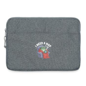 I need a Nap - Funny Frog T-Shirt - Laptop bag 15" - heather grey - Front