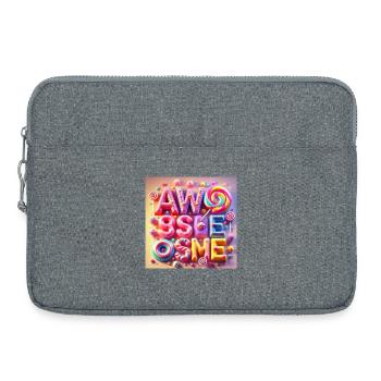 Lettrage de bonbon génial - Sacoche pour ordinateur portable 15 pouces - gris chiné - Devant