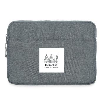 Budapest Linienkunst Silhouette Wahrzeichen - Laptoptasche 15" - Grau meliert - Vorne