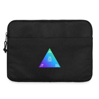 Logo triathlon triangulaire dégradé - Sacoche pour ordinateur portable 15 pouces - noir - Devant