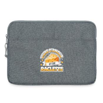 Vivre d'amour Et De Raclette Cadeau Drôle - Sacoche pour ordinateur portable 15 pouces - gris chiné - Devant