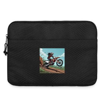 Piste d’adrénaline de motocross - Sacoche pour ordinateur portable 15 pouces - noir - Devant