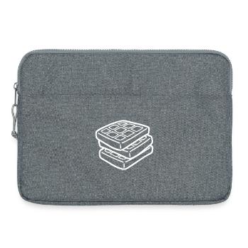 Waffle Sketch – Cute Minimalist Food Motif - Laptop bag 15" - heather grey - Front
