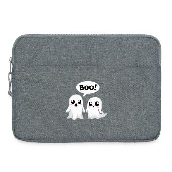 Halloween Mignon Boo Fantômes - Sacoche pour ordinateur portable 15 pouces - gris chiné - Devant