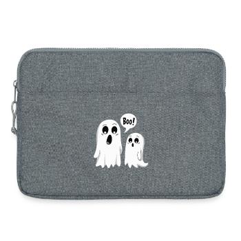 Halloween Mignon Boo Fantômes - Sacoche pour ordinateur portable 15 pouces - gris chiné - Devant