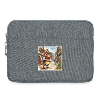 Gobelin au marché de Noël - Sacoche pour ordinateur portable 15 pouces - gris chiné - Devant