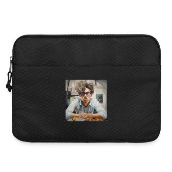 Künstlerportrait im Chaosatelier Brille wirr - Laptoptasche 15" - Schwarz - Vorne