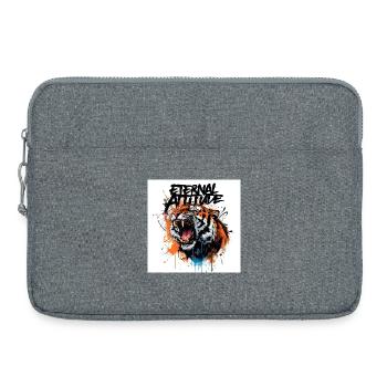 Ewige Tiger-Pose - Laptoptasche 15" - Grau meliert - Vorne