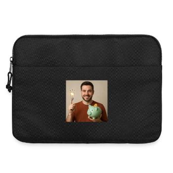 Spark of ideas and piggy bank - Laptop bag 15" - black - Front