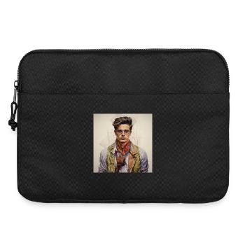 Vintage Glam Man with Silk Scarf - Laptop bag 15" - black - Front