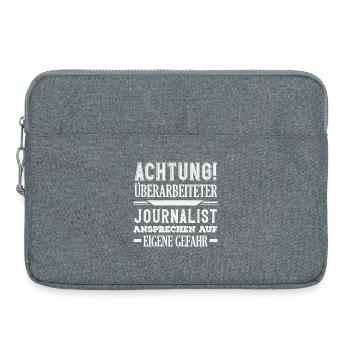 Attention : Reporter surmené, Journaliste - Sacoche pour ordinateur portable 15 pouces - gris chiné - Devant