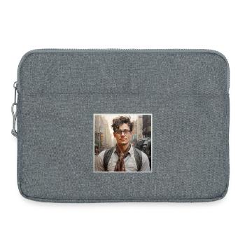 Indie Street Portrait Glasses - Laptop bag 15" - heather grey - Front