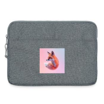 Pastel geometric neon fox - Laptop bag 15" - heather grey - Front