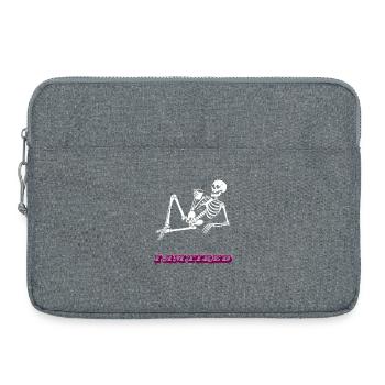 I am tired- Retro Neon Coffee Skeleton - Laptop bag 15" - heather grey - Front