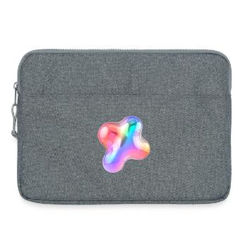 Rainbow Glossy Abstract Blob Design - Laptop bag 15" - heather grey - Front