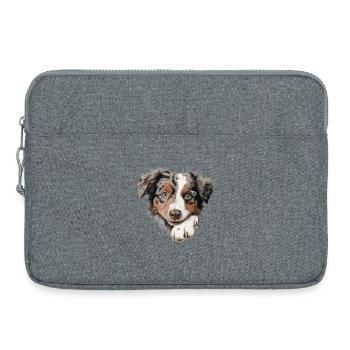 Playful Pooch Portrait - Laptop bag 15" - heather grey - Front