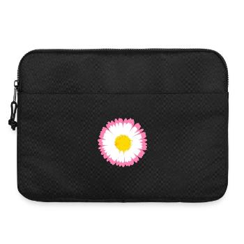 Bord marguerite rose - Sacoche pour ordinateur portable 15 pouces - noir - Devant