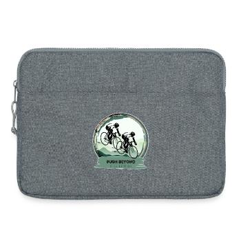 Poussez au-delà – Édition vélo | Vélo de route & Gravel Desi - Sacoche pour ordinateur portable 15 pouces - gris chiné - Devant