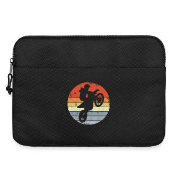 Pilote de motocross vintage - Sacoche pour ordinateur portable 15 pouces - noir - Devant