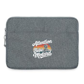Attention Bébé Motard - Sacoche pour ordinateur portable 15 pouces - gris chiné - Devant