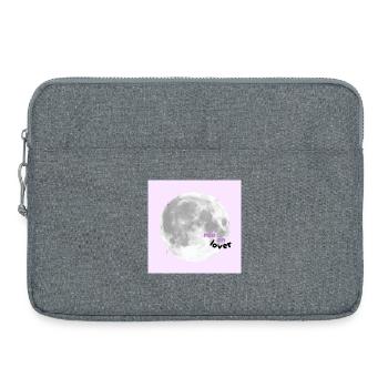 Moon Lover – Cute Pink Aesthetic Design 🌕💗✨🌸 - Laptoptasche 15" - Grau meliert - Vorne