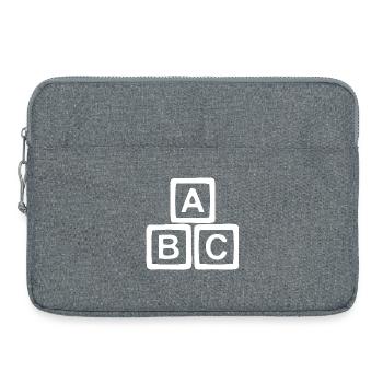 ABC-Blockschild-Stil - Laptoptasche 15" - Grau meliert - Vorne