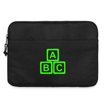 Neon Block ABC Art - Bunter Druck - Laptoptasche 15" - Schwarz - Vorne
