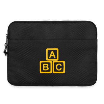 Gold-tone ABC block design - Laptop bag 15" - black - Front