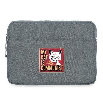 My Cat is Communist - Funny Cat T-Shirt - Laptop bag 15" - heather grey - Front
