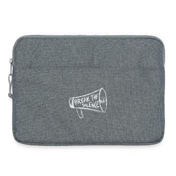Break the Silence Megaphon Strichzeichnungen - Laptoptasche 15" - Grau meliert - Vorne