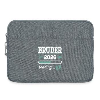 Bruder 2026 Loading Werdende Geschwister Geschenk - Laptoptasche 15" - Grau meliert - Vorne