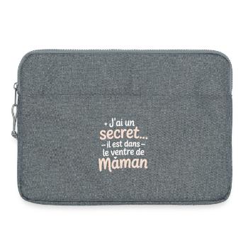 Das Geheimnis in Mamas Bauch - Laptoptasche 15" - Grau meliert - Vorne