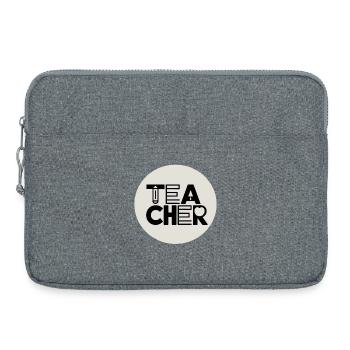 Teacher design with pencil typography - Laptop bag 15" - heather grey - Front