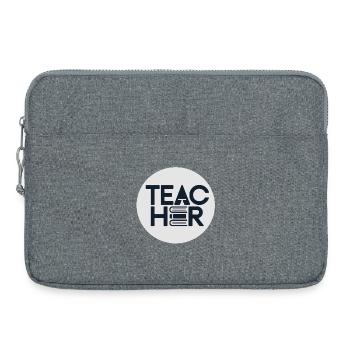 Lehrer Logo mit Büchern - Laptoptasche 15" - Grau meliert - Vorne