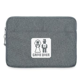 Game Over (mariage, enterrement de vie de garçon, mariés, pixel, NEG W) - Sacoche pour ordinateur portable 15 pouces - gris chiné - Devant